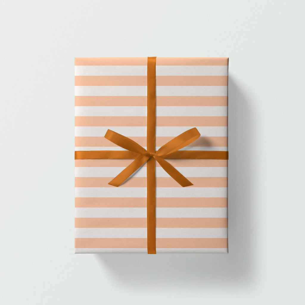 Peach | Stripe Gift Wrap | Wrapping Paper