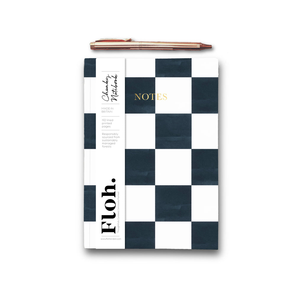 Charcoal A5 Chunky Notebook - Checkerboard