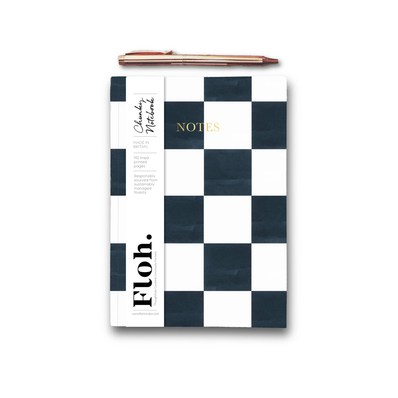 Charcoal A5 Chunky Notebook - Checkerboard