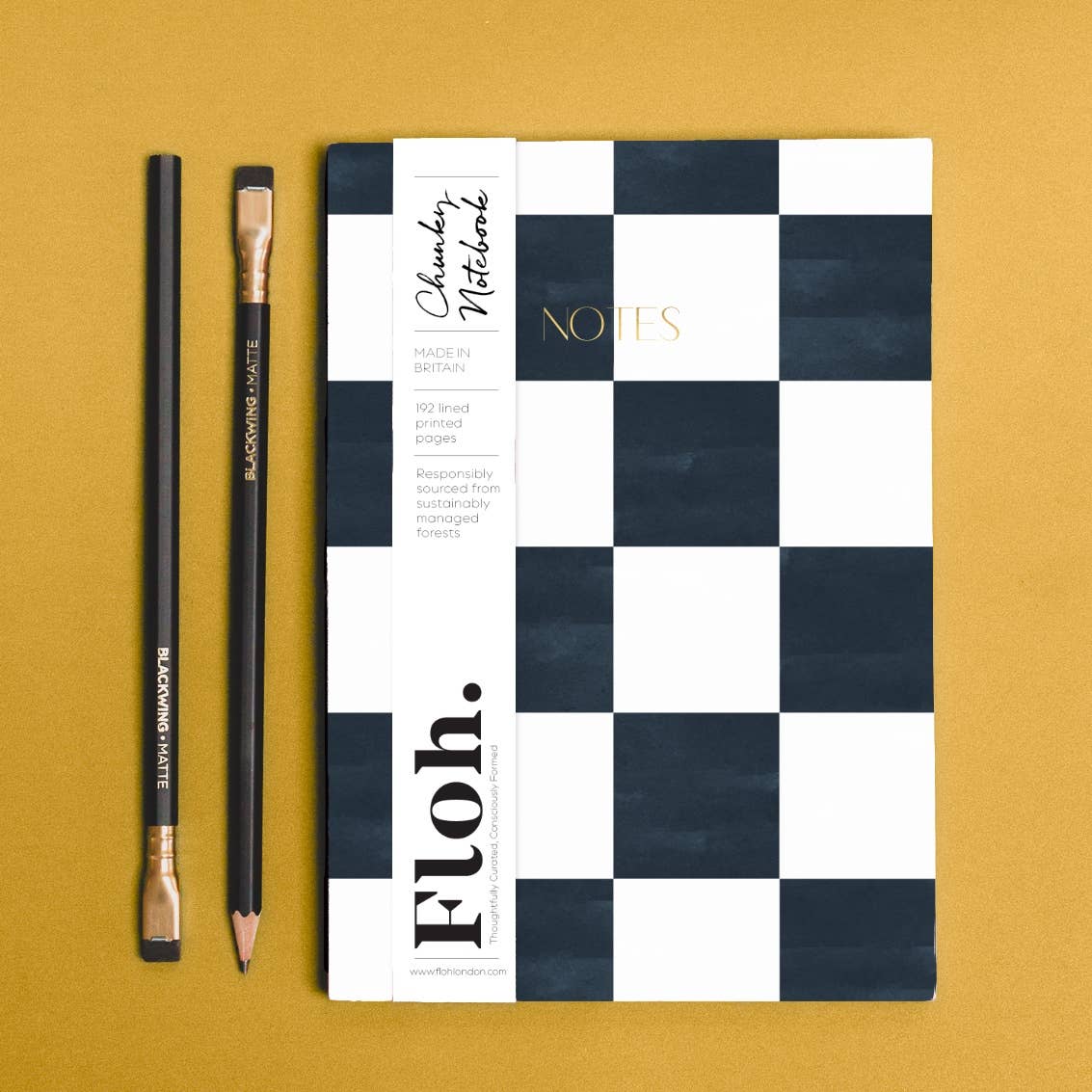 Charcoal A5 Chunky Notebook - Checkerboard