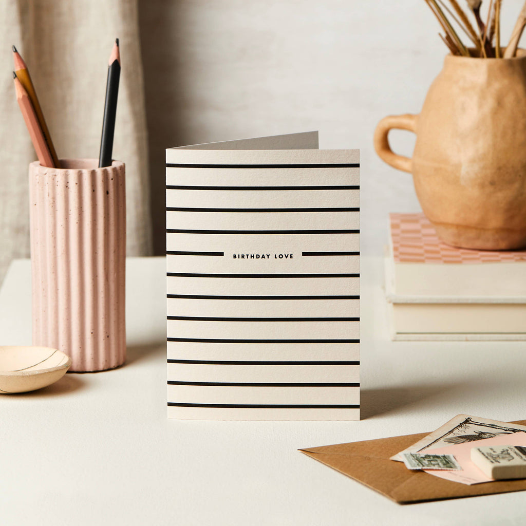 Stripe Birthday Love Greeting Card