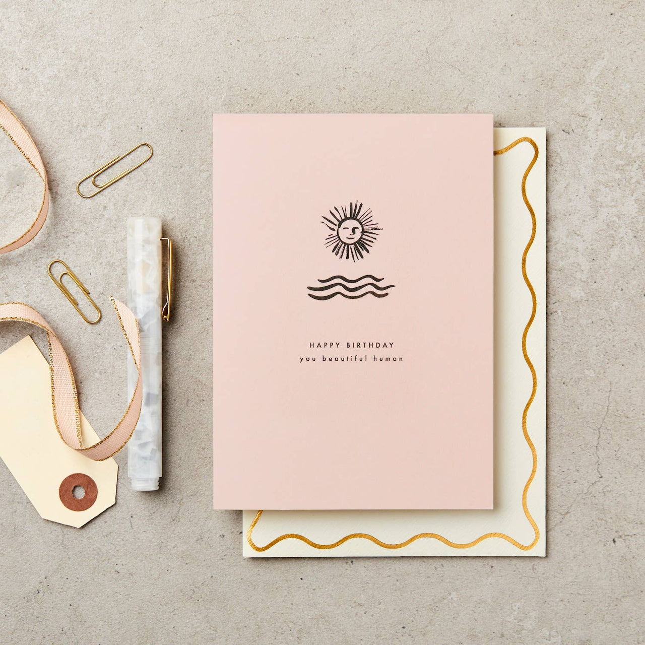 Happy Birthday You Beautiful Human - Sun Birthday Card