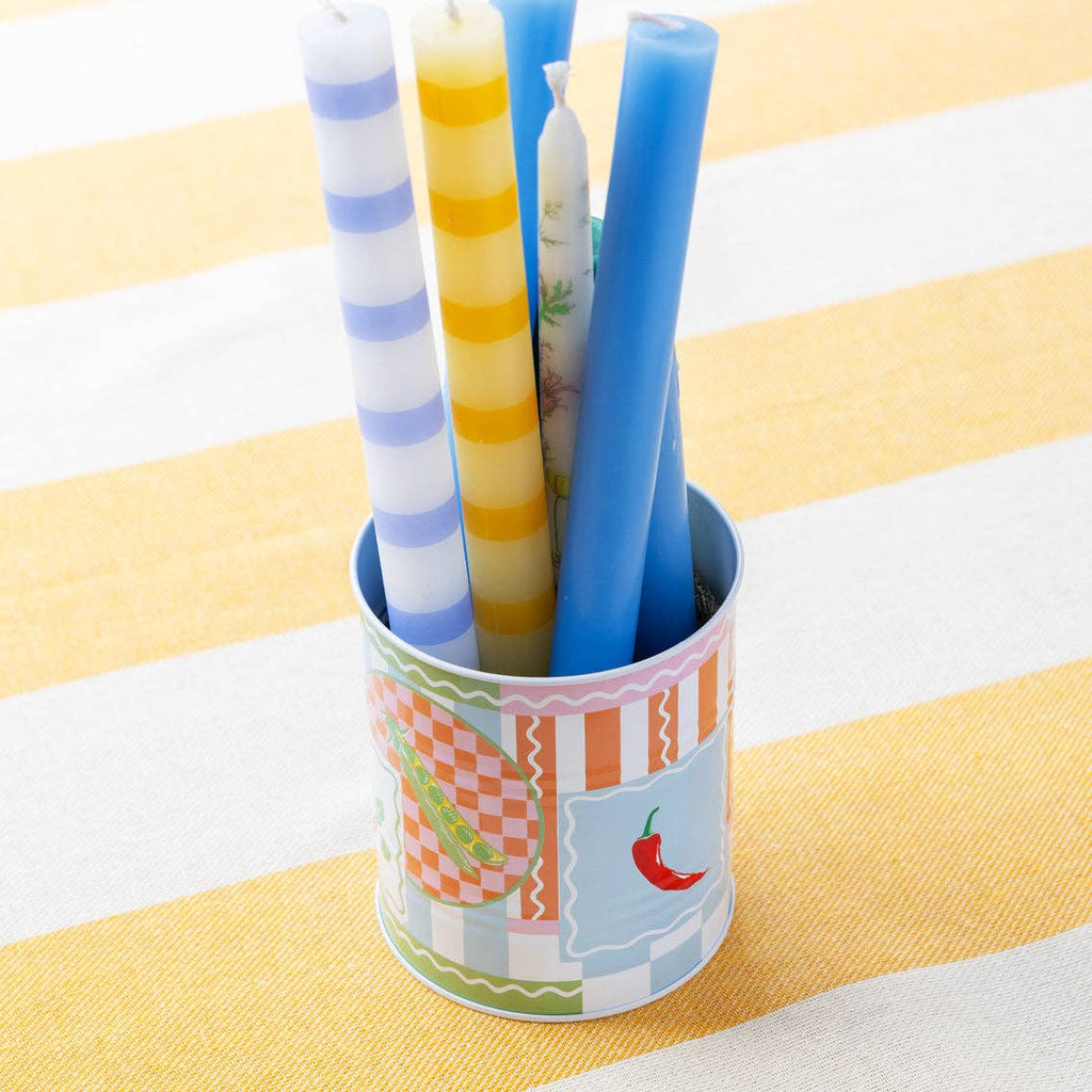 Stripe  Candles - Blue & White