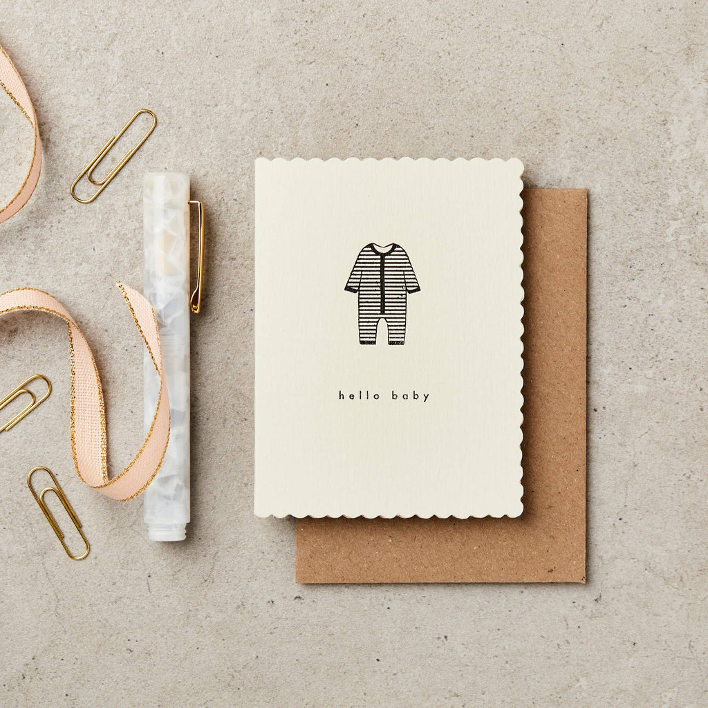 Hello Baby - Babygrow A7  Greeting Card