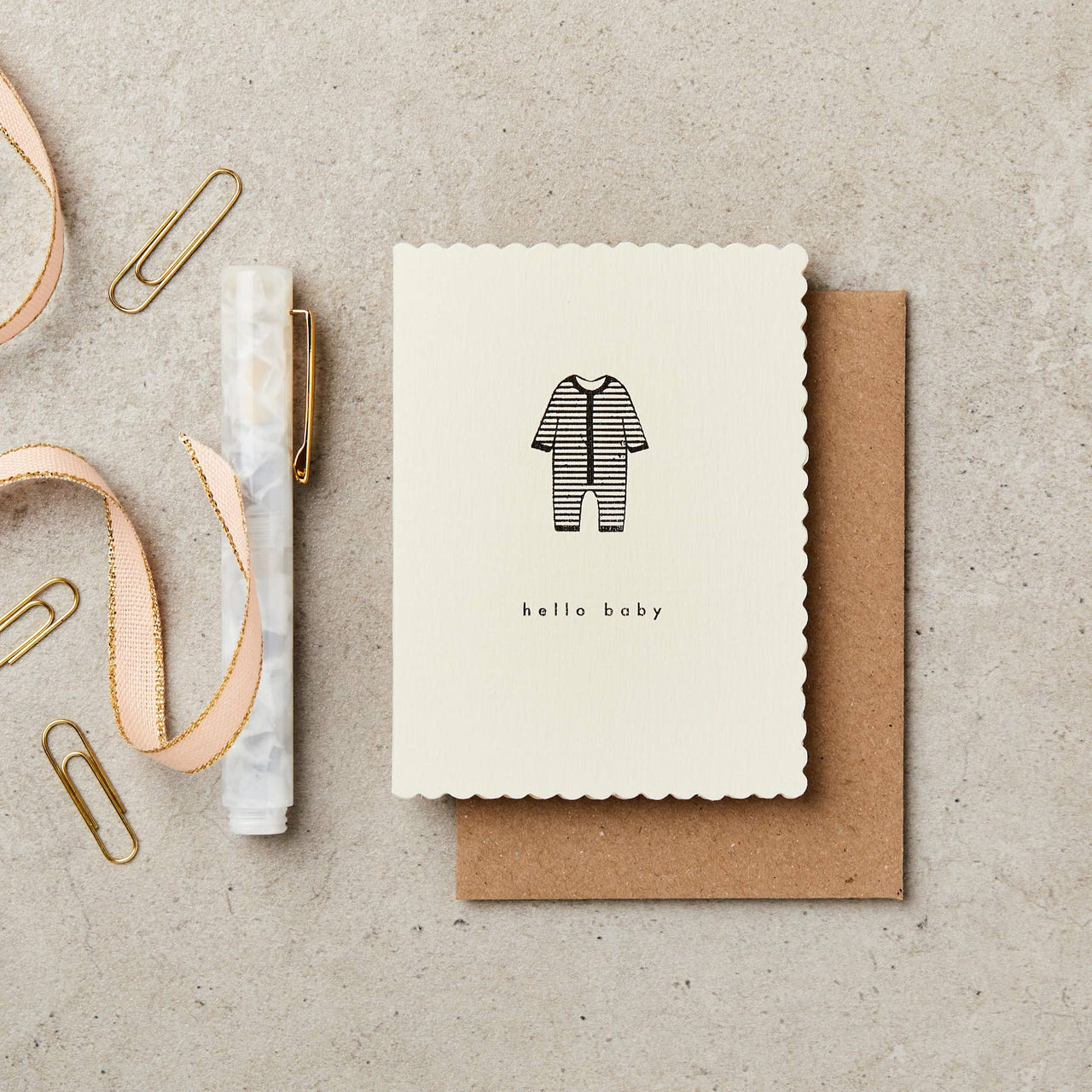 Hello Baby - Babygrow A7  Greeting Card