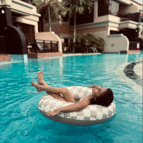 Swim Ring - Beige - Checkmate 55 cm