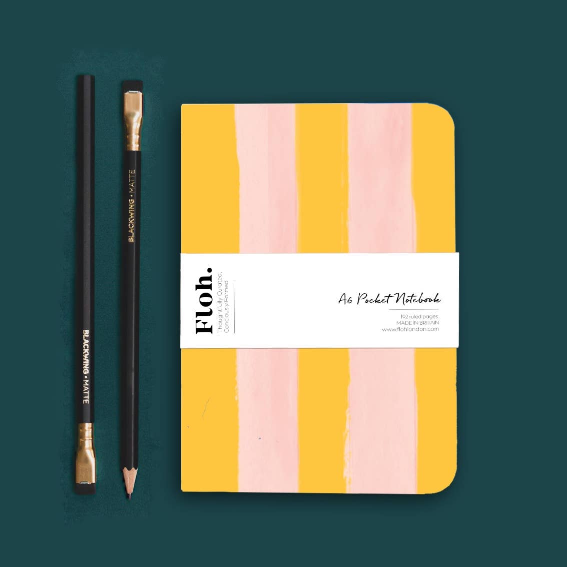 Mango & Peach A6 Pocket Lined Notebook - Striped