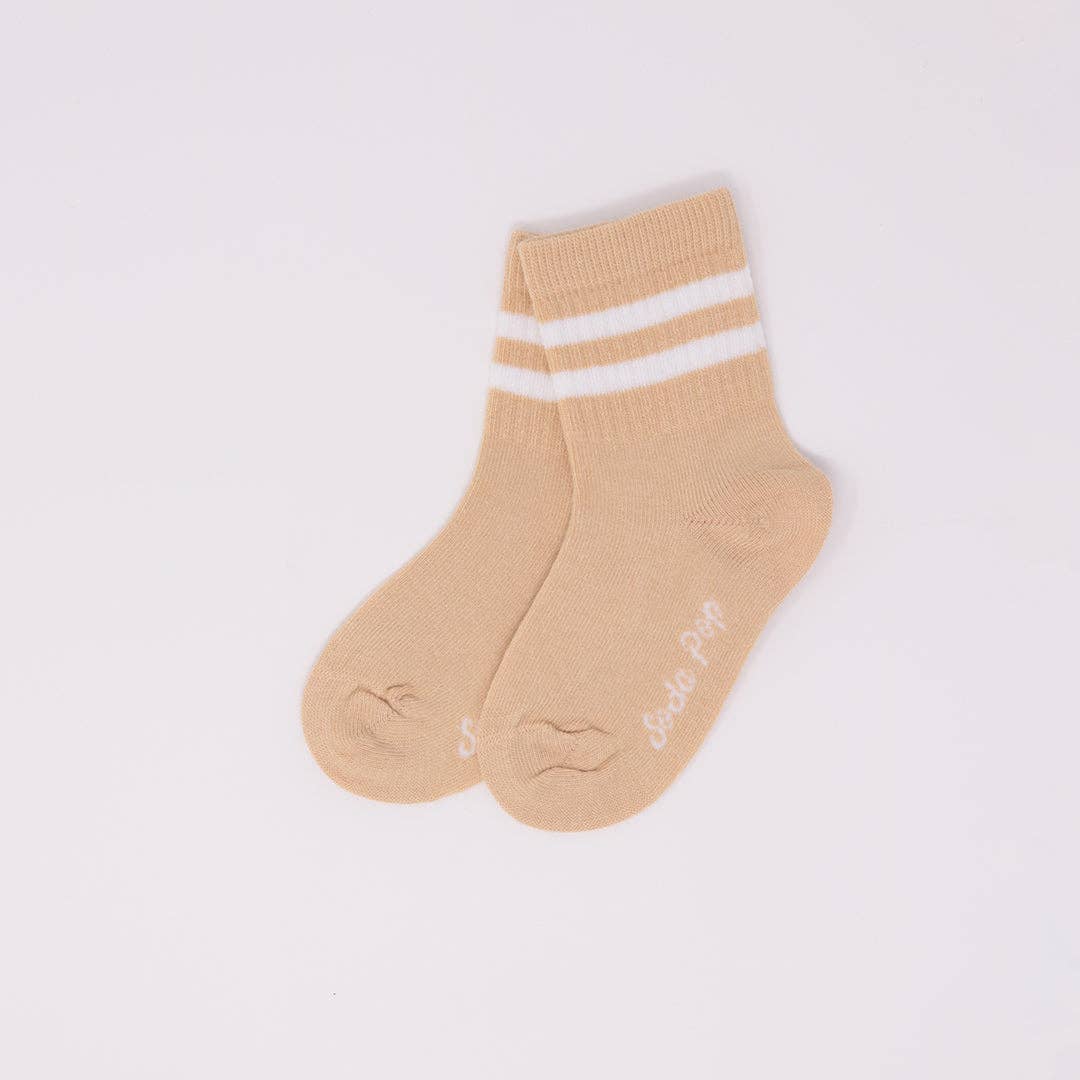 Kids Stripe Socks - Biscuit