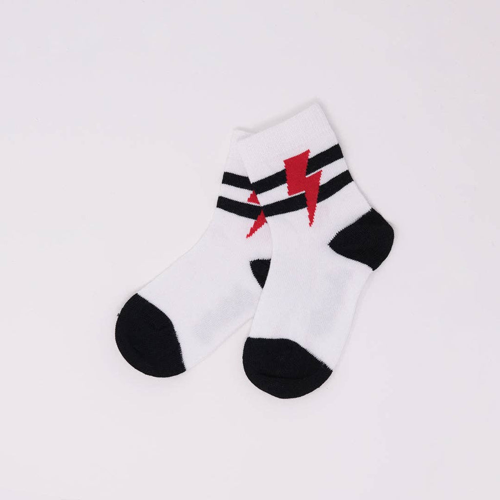 Kids Stripe Socks - Red Bolt