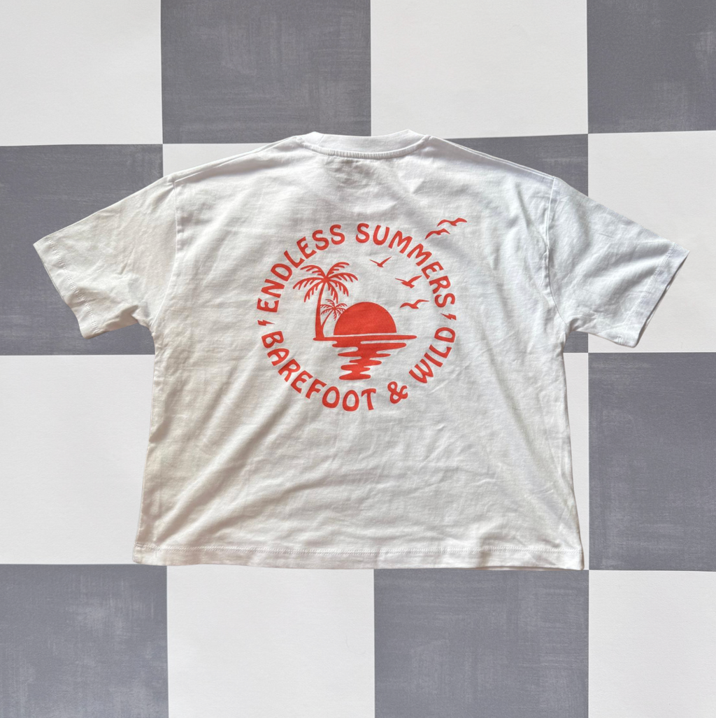 Endless Summer - White - Boxy Crop Tee