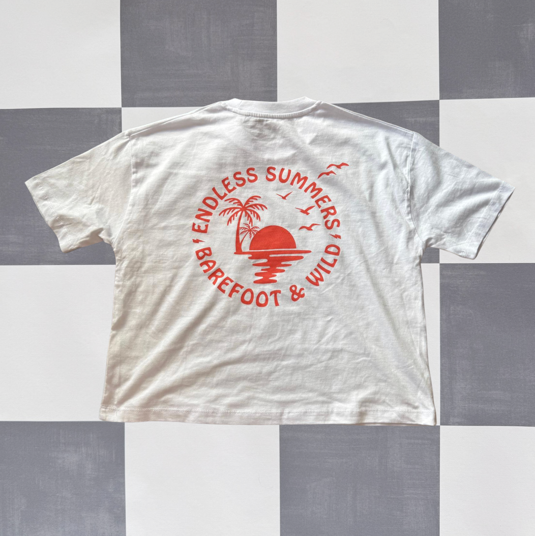 Endless Summer - White - Boxy Crop Tee
