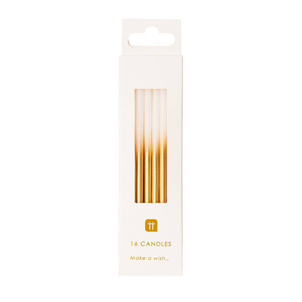 Luxe Gold Ombre Candles - 16 Pack