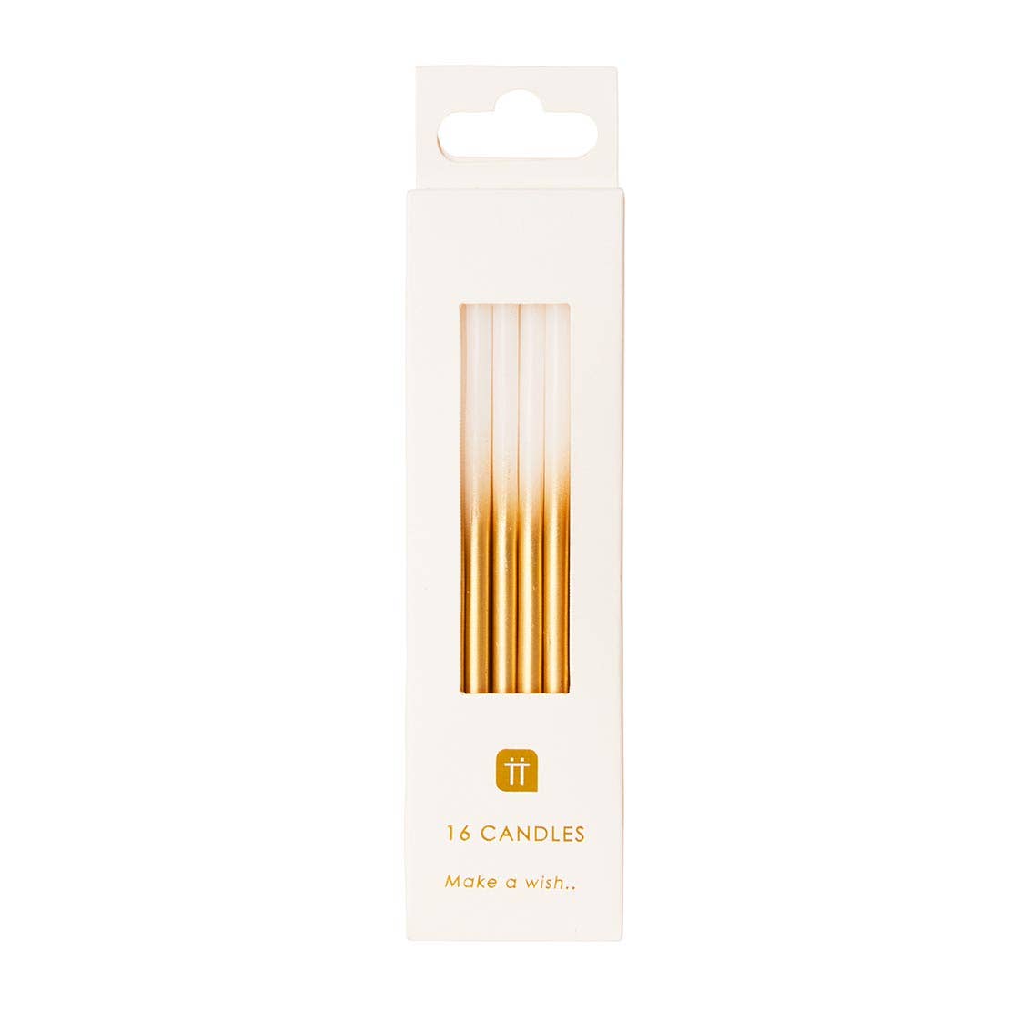Luxe Gold Ombre Candles - 16 Pack