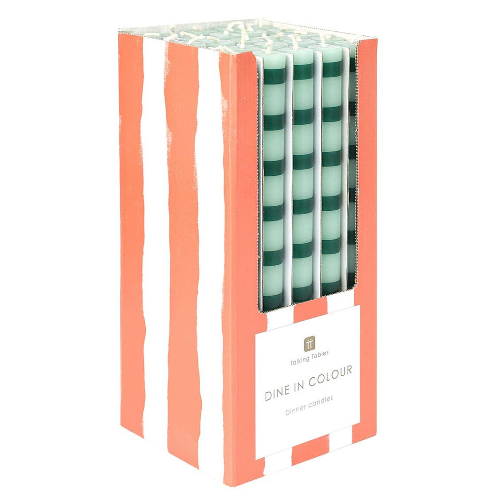Stripe Candles - Green & Sage