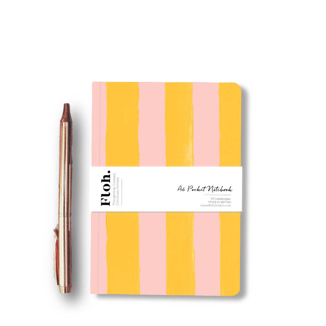 Mango & Peach A6 Pocket Lined Notebook - Striped