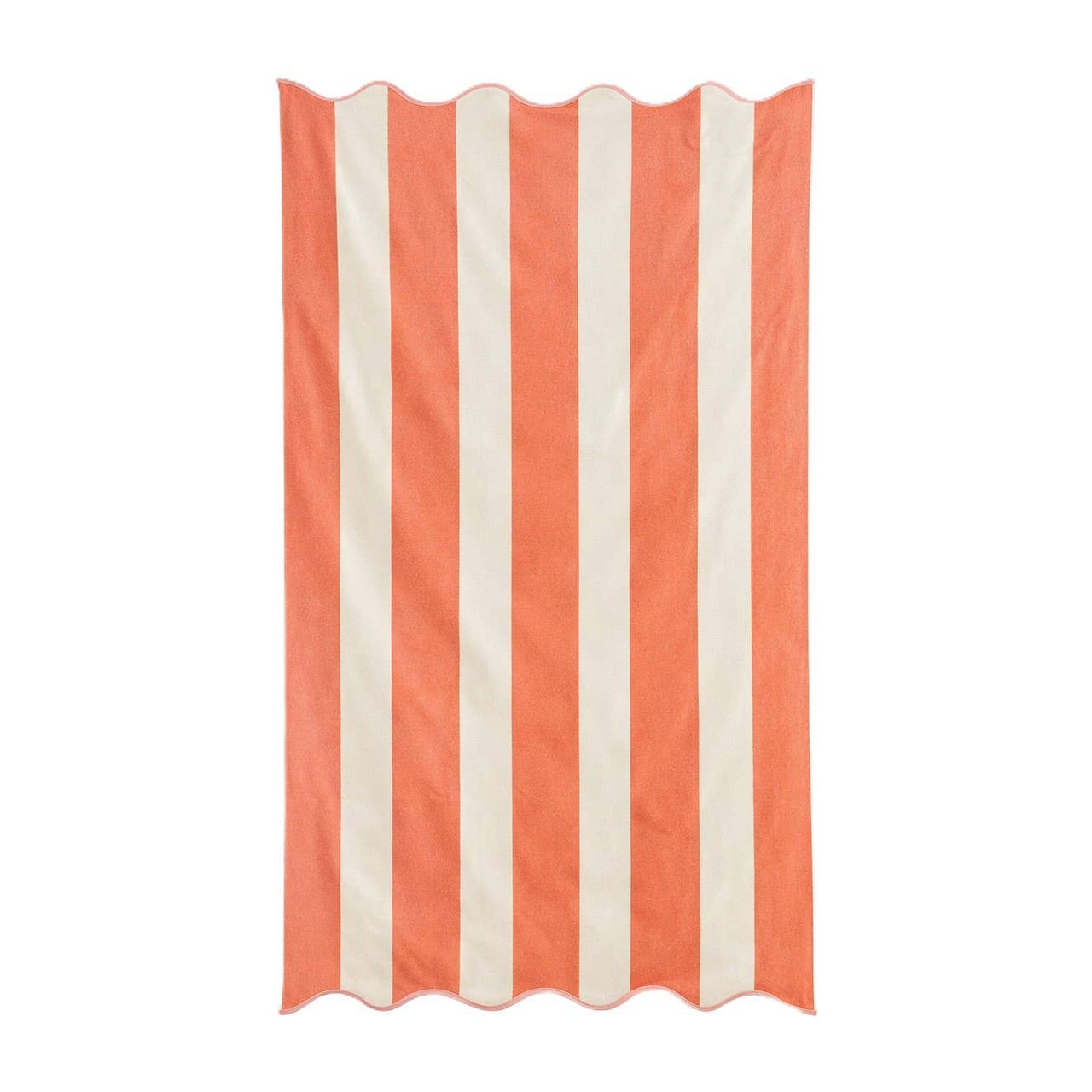 B&W Beach Towel - Orange Scalloped Striped - 100% Cotton