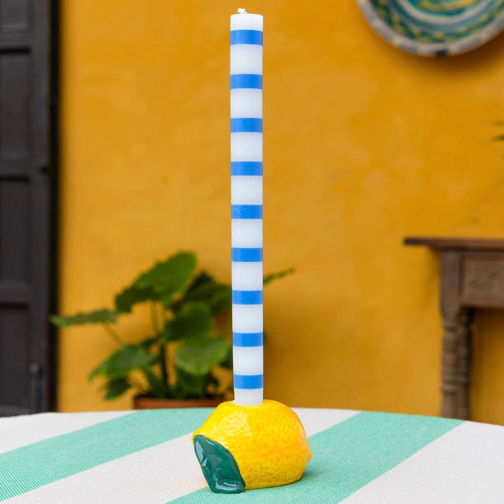 Stripe  Candles - Blue & White