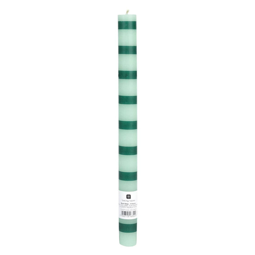 Stripe Candles - Green & Sage